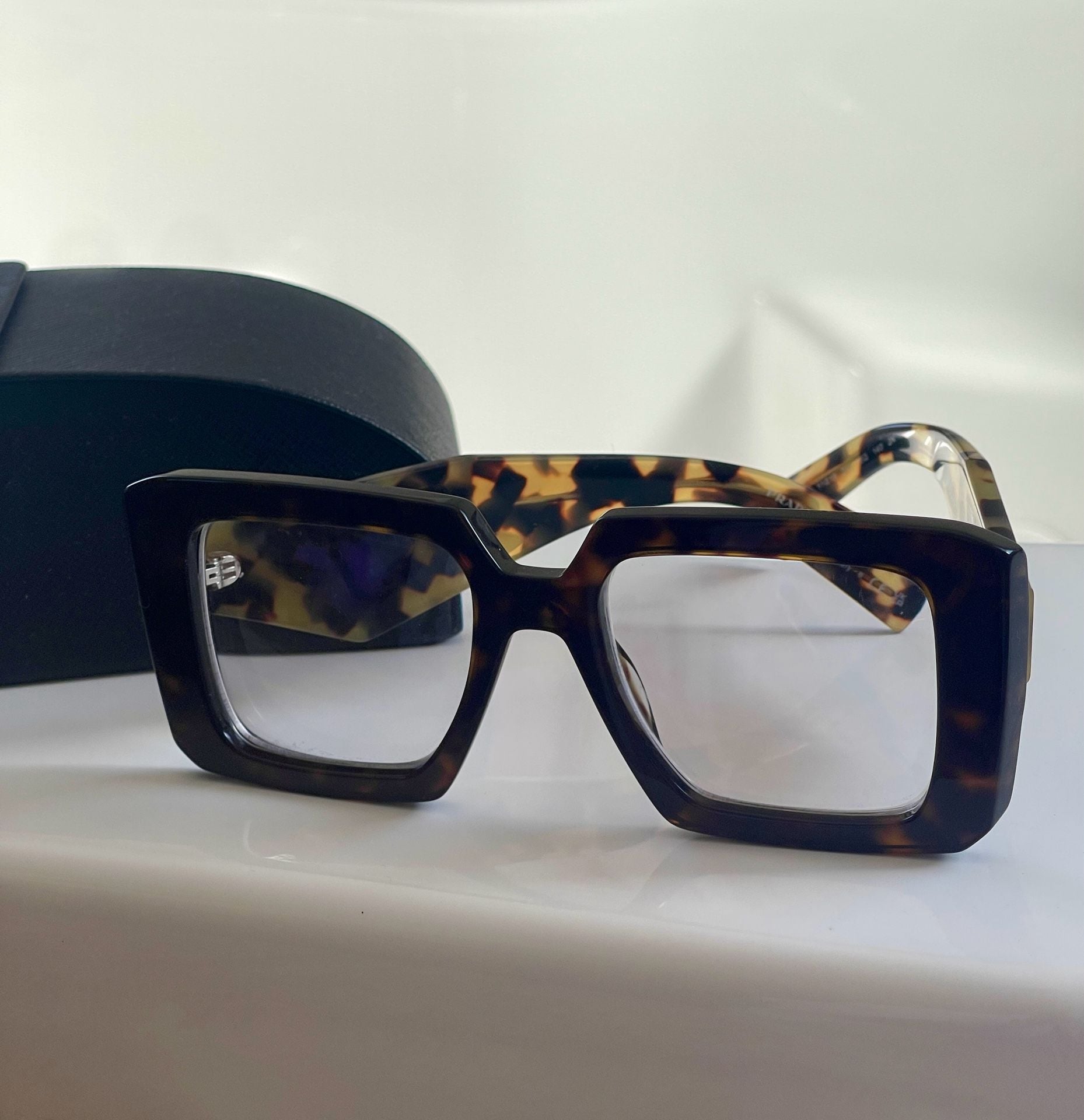 Prada SPR 23Y Heritage Square Tortoise Shell Sunglasses 7