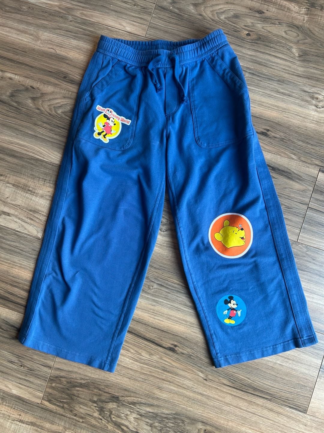 Walt Disney World Vault Collection 50th Anniversary Blue Wide Leg Capri Sweatpants 1