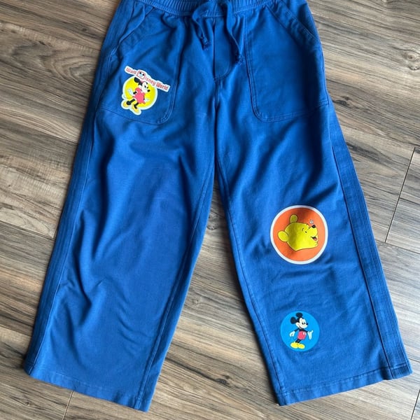 Walt Disney World Vault Collection 50th Anniversary Blue Wide Leg Capri Sweatpants