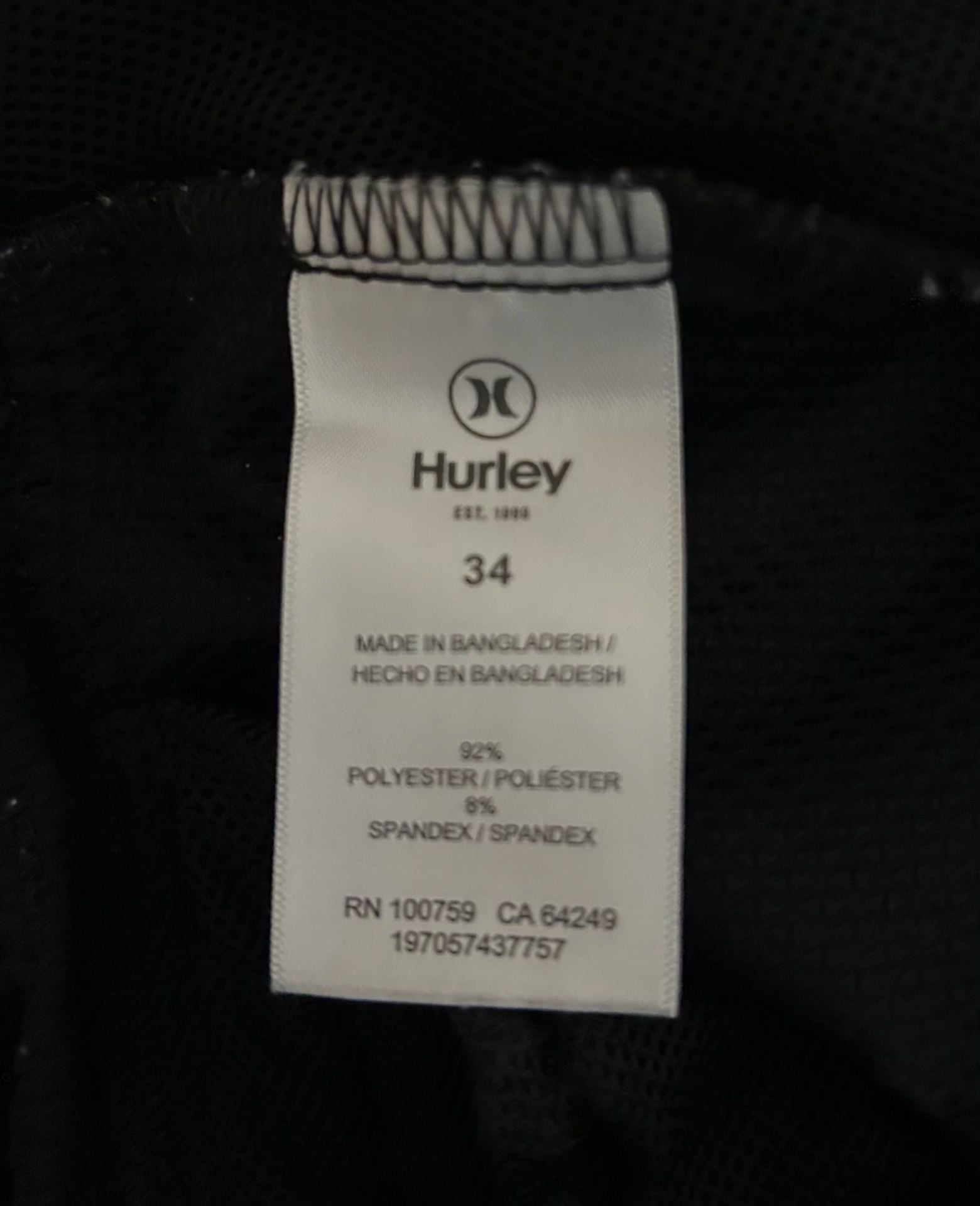 Hurley Men's All Day Hybrid Performance Shorts Black Size 34 8
