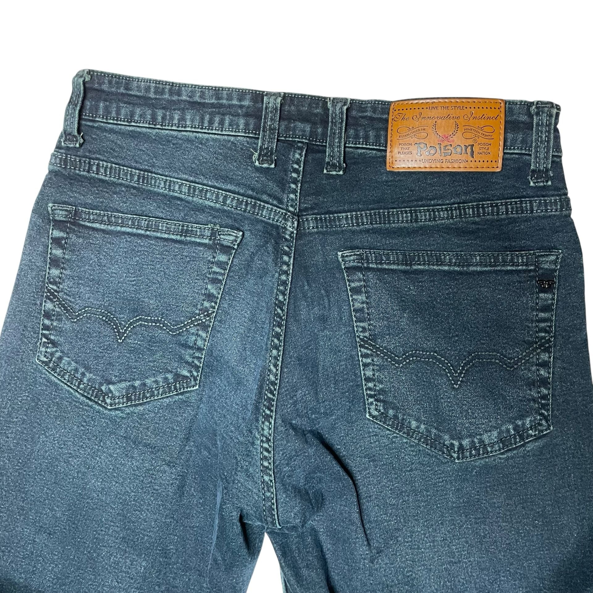 Poison Jeans 500 True Blue Denim Slim Fit Mens 32x34 Dark Wash 8