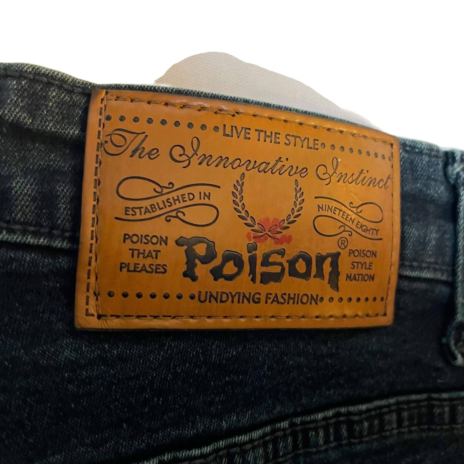 Poison Jeans 500 True Blue Denim Slim Fit Mens 32x34 Dark Wash 9