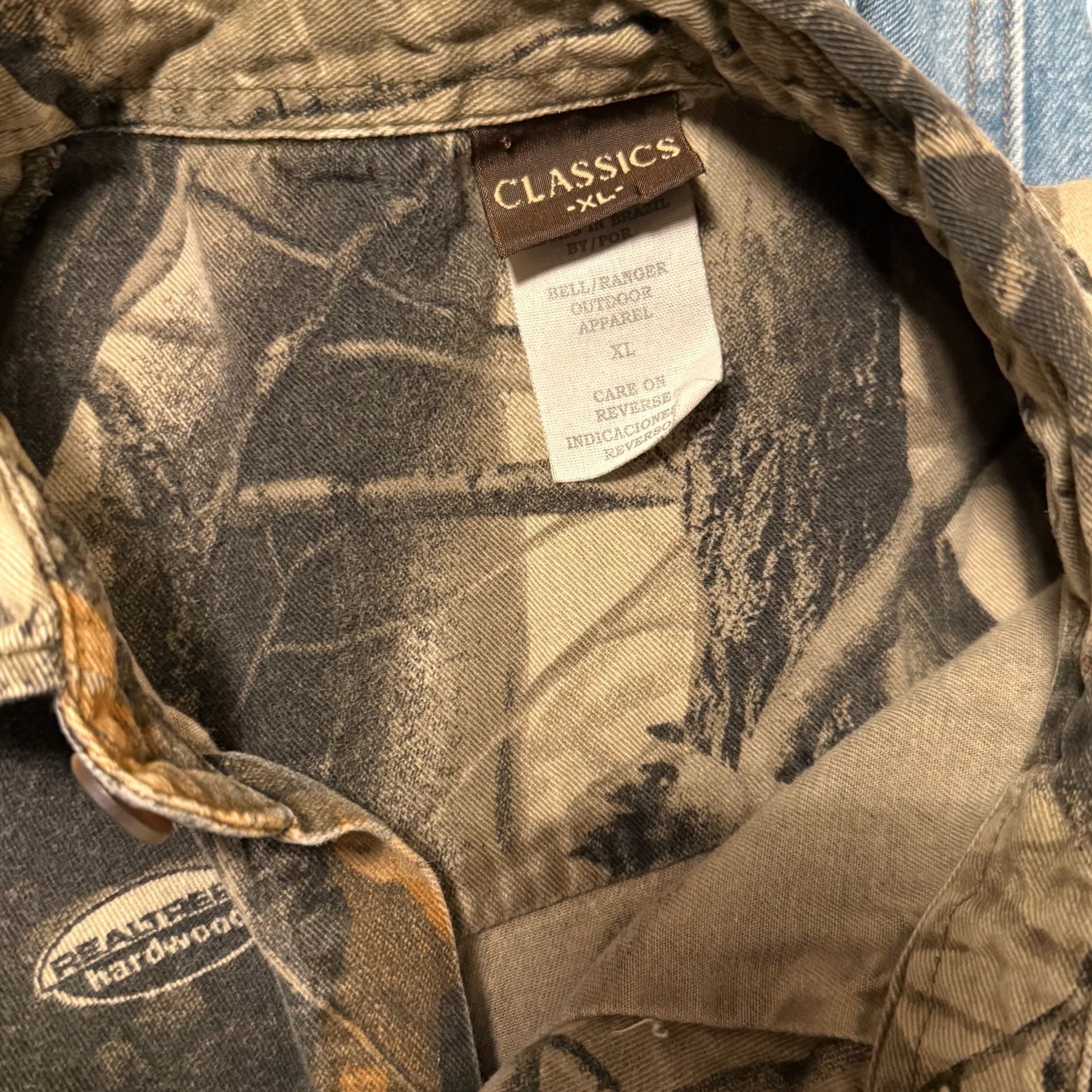 Vintage Classics Realtree Hardwoods Camouflage Button Up Shirt Mens XL 5