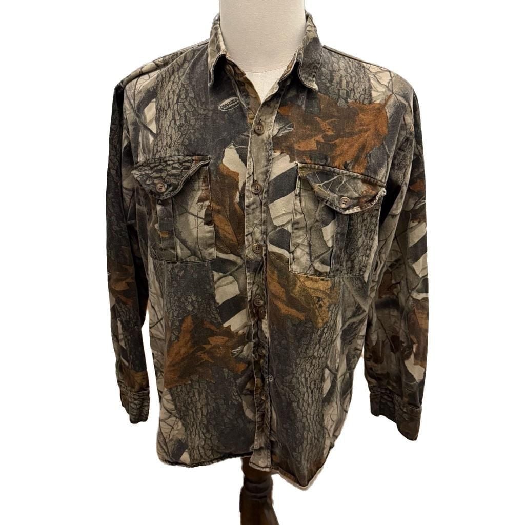 Vintage Classics Realtree Hardwoods Camouflage Button Up Shirt Mens XL 2