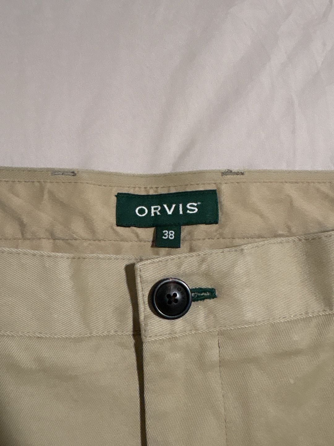 Orvis Chino Pants Men's Size 38 Khaki 100% Cotton RN 70534 3