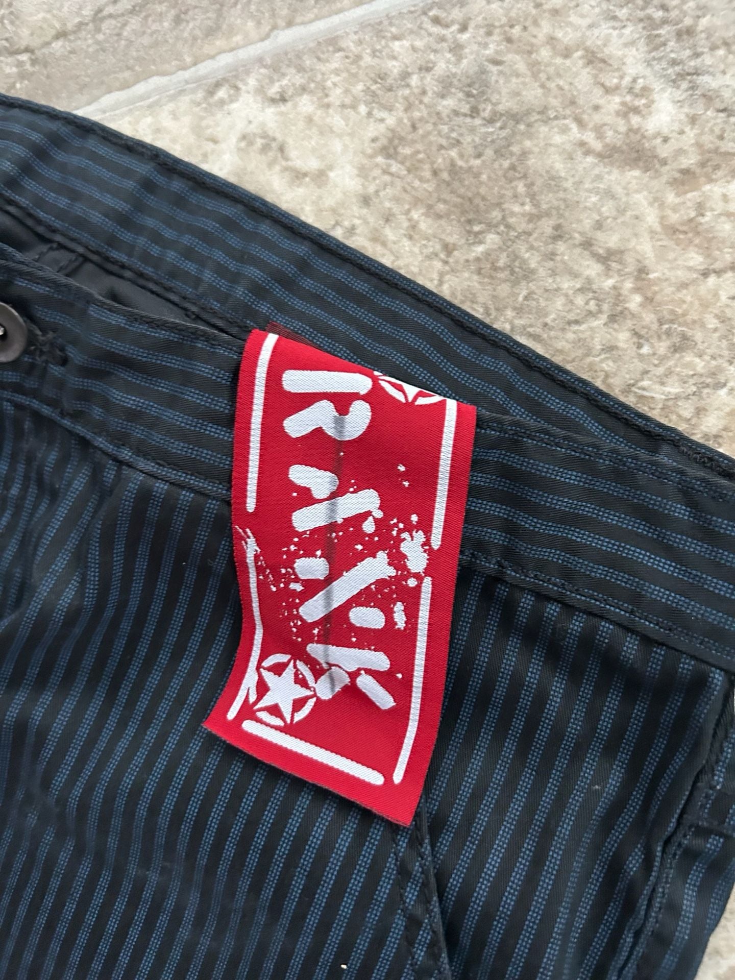 S.W.A.K. Black Pinstripe Y2K Grunge Denim Jeans with Flap Back Pockets 4