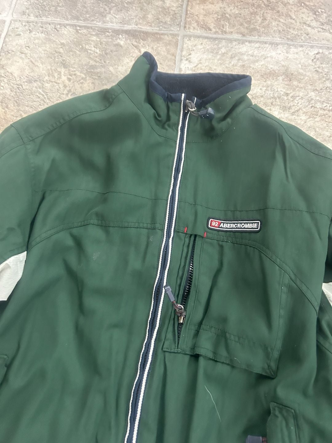 Vintage Abercrombie & Fitch Reversible Fleece Canvas Utility Jacket Green Black 3