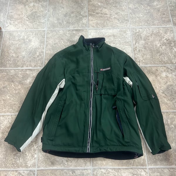 Vintage Abercrombie & Fitch Reversible Fleece Canvas Utility Jacket Green Black