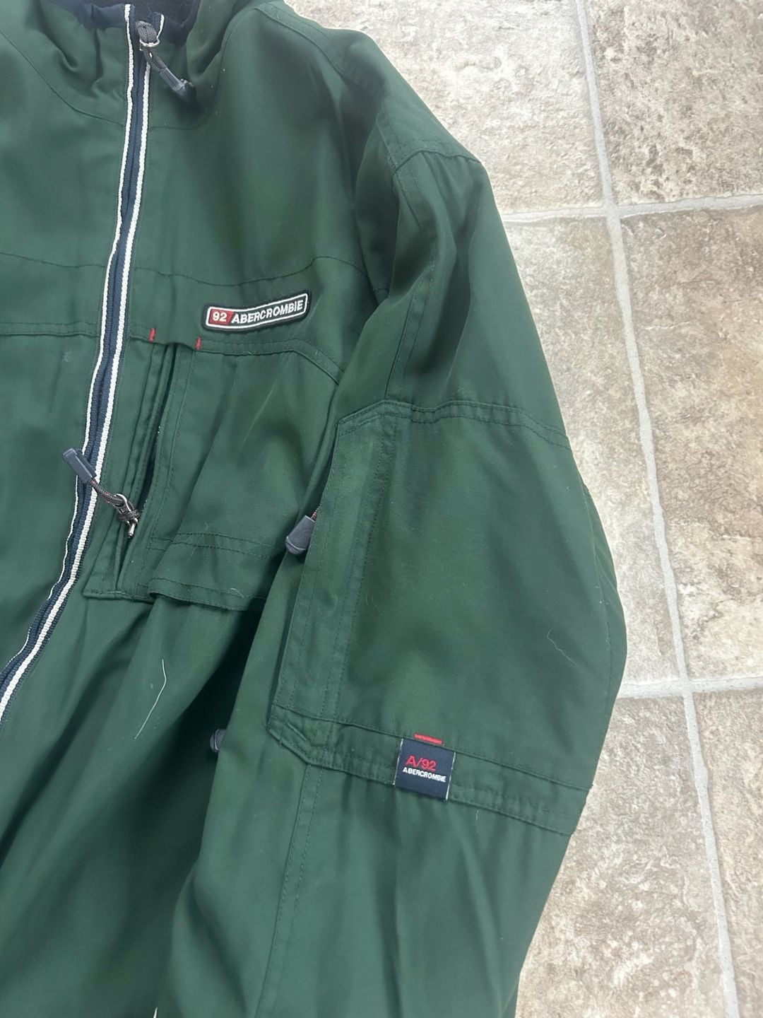 Vintage Abercrombie & Fitch Reversible Fleece Canvas Utility Jacket Green Black 5