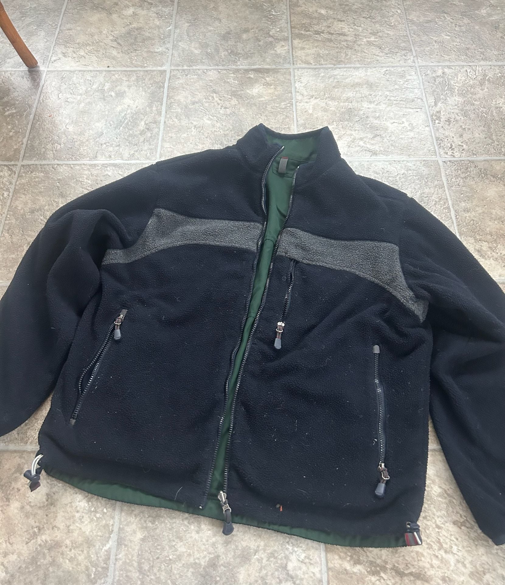 Vintage Abercrombie & Fitch Reversible Fleece Canvas Utility Jacket Green Black 6