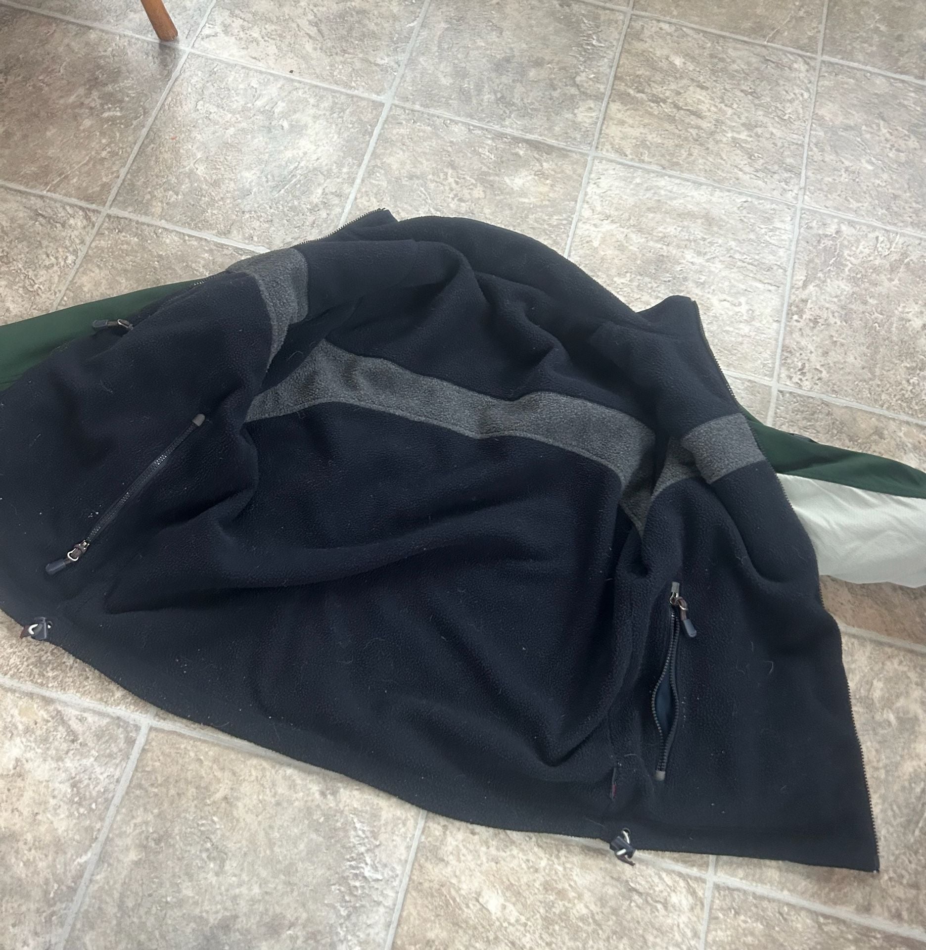 Vintage Abercrombie & Fitch Reversible Fleece Canvas Utility Jacket Green Black 8