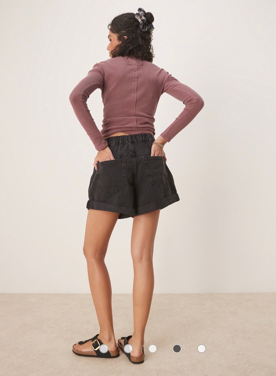 We The Free - Free People - Washed Black Denim Shorts - Size S 3