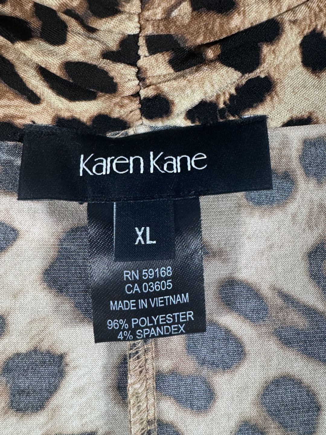Karen Kane Leopard Print Faux Wrap Midi Dress XL 4