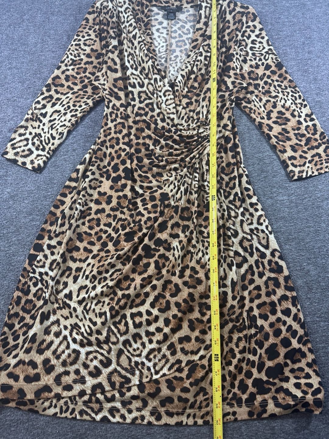 Karen Kane Leopard Print Faux Wrap Midi Dress XL 5