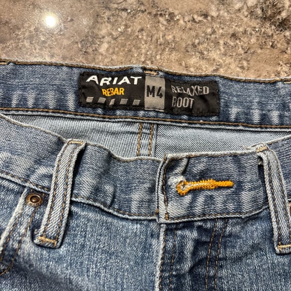 Ariat Men's Jeans Rebar Relaxed Boot M4 Size 34x30 Denim Jeans