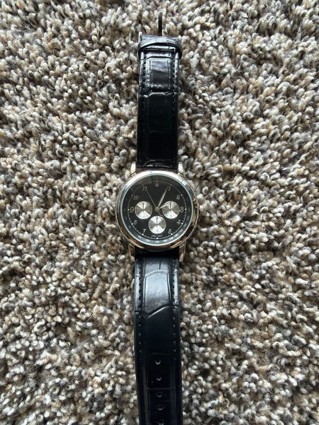 Avon Fmen Genuine Diamond Accent Watch, Black Leather 2