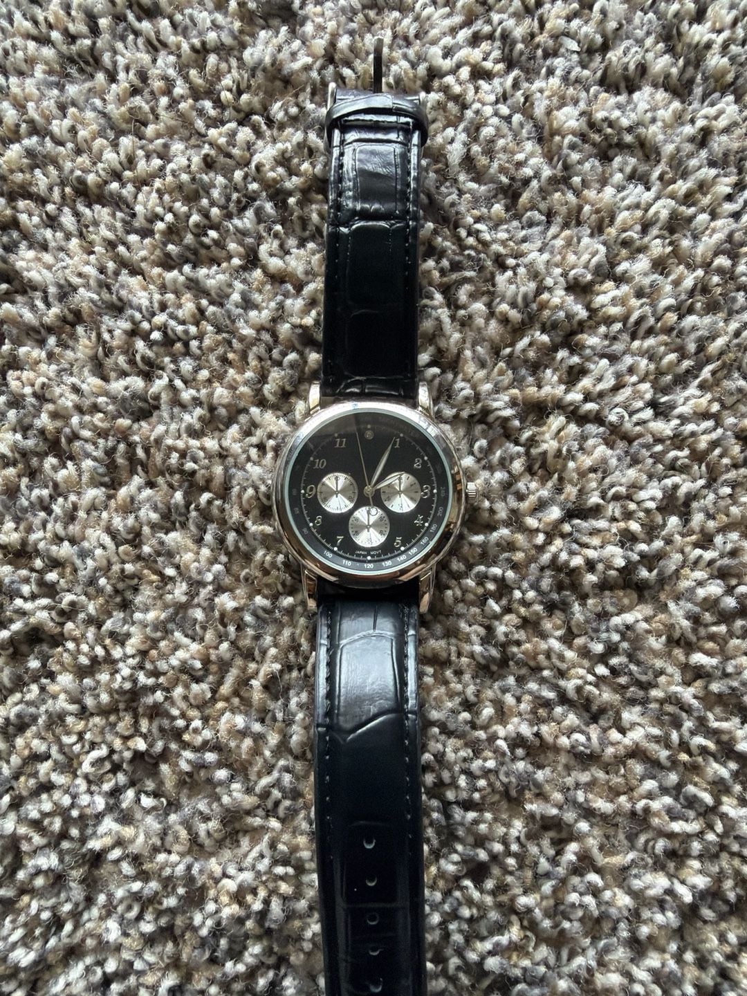 Avon Fmen Genuine Diamond Accent Watch, Black Leather 3