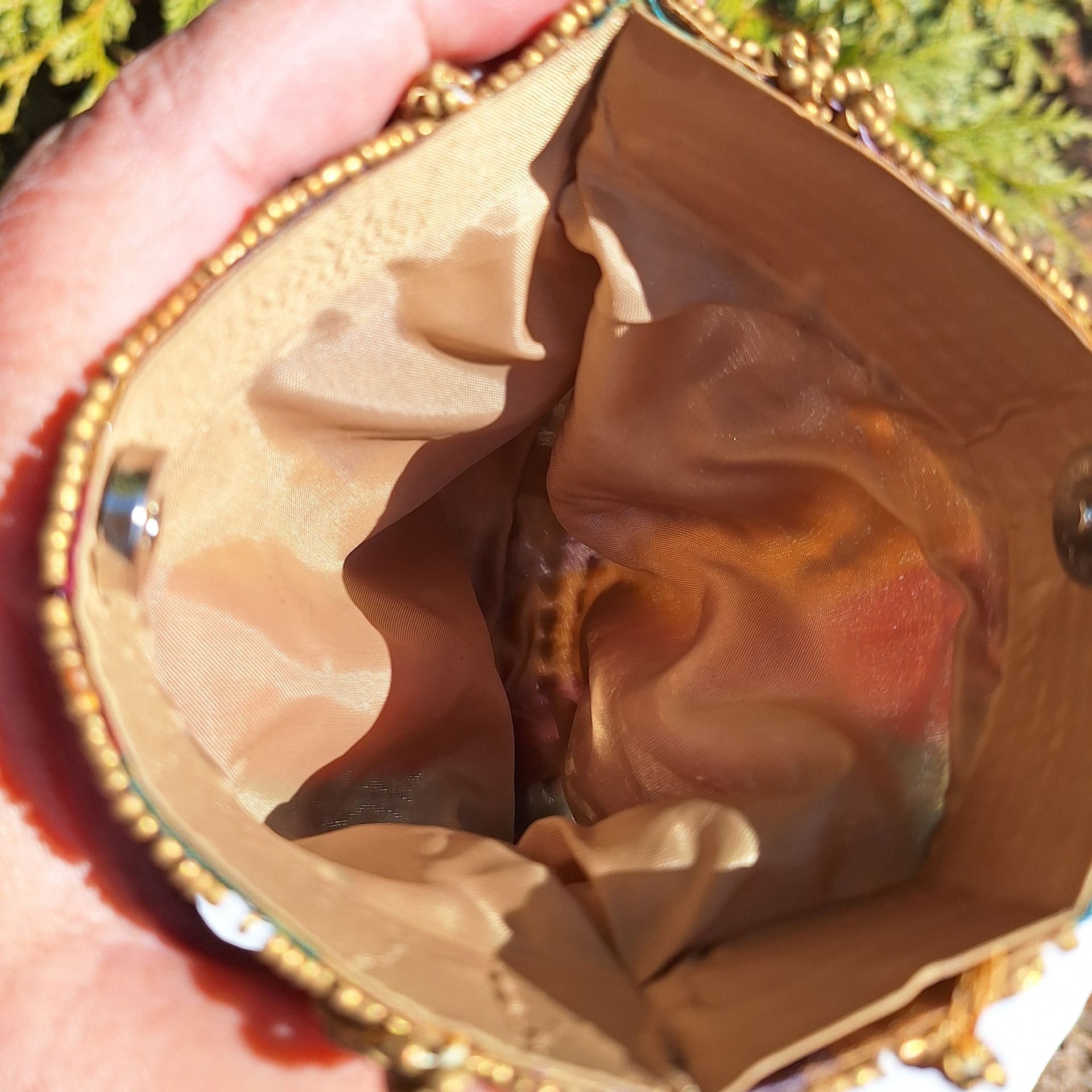 Handmade Satin Snap Purse, Pouch. Decorated with Beads and Sequin 5