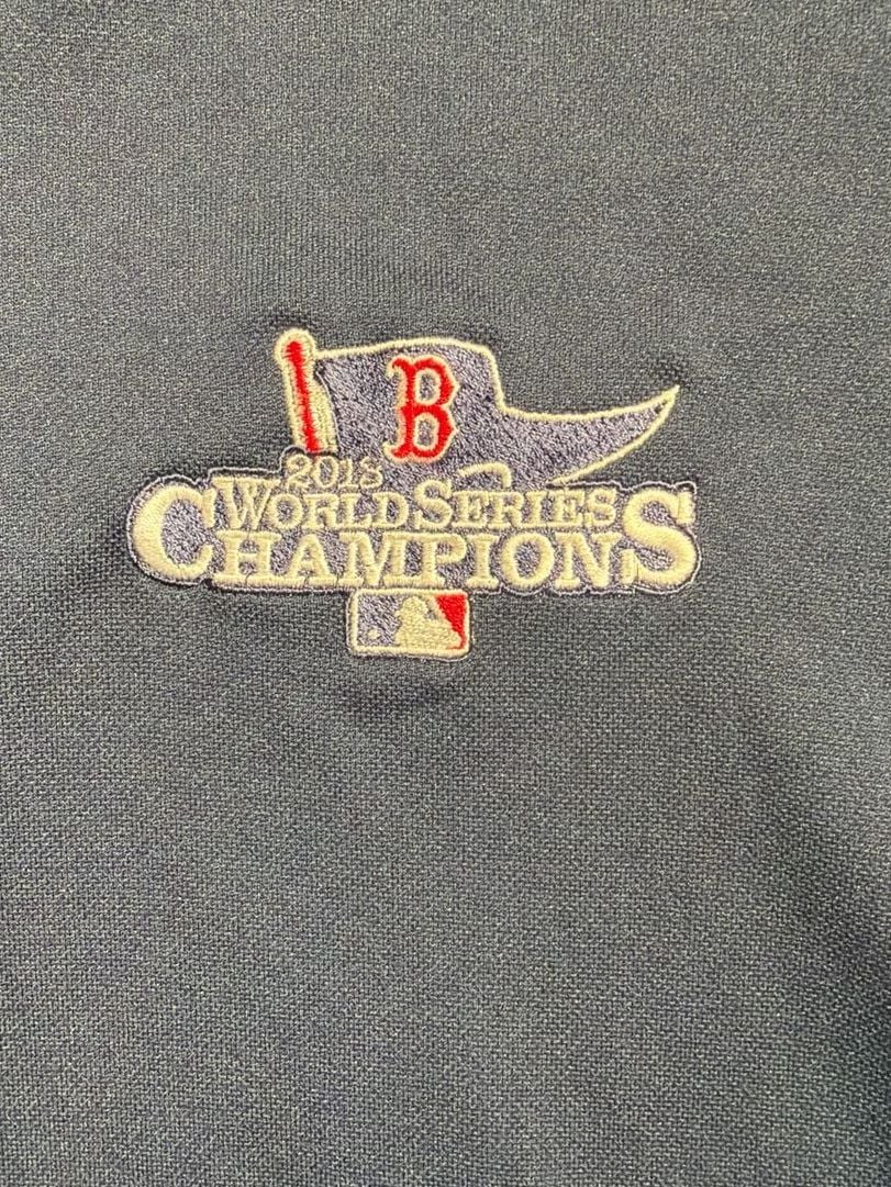 Men's Navy Blue 2013 Boston Red Sox World Series Champions Polo Shirt XL LIKE NEW 4