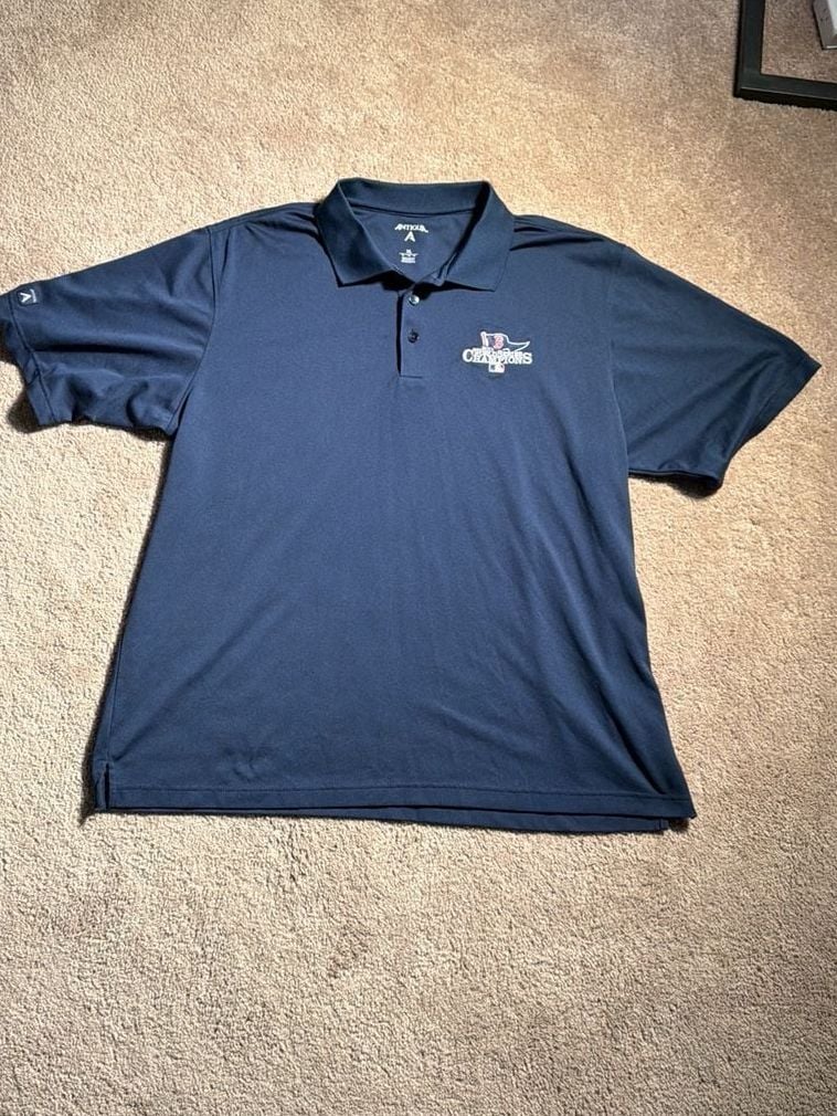 Men's Navy Blue 2013 Boston Red Sox World Series Champions Polo Shirt XL LIKE NEW 5