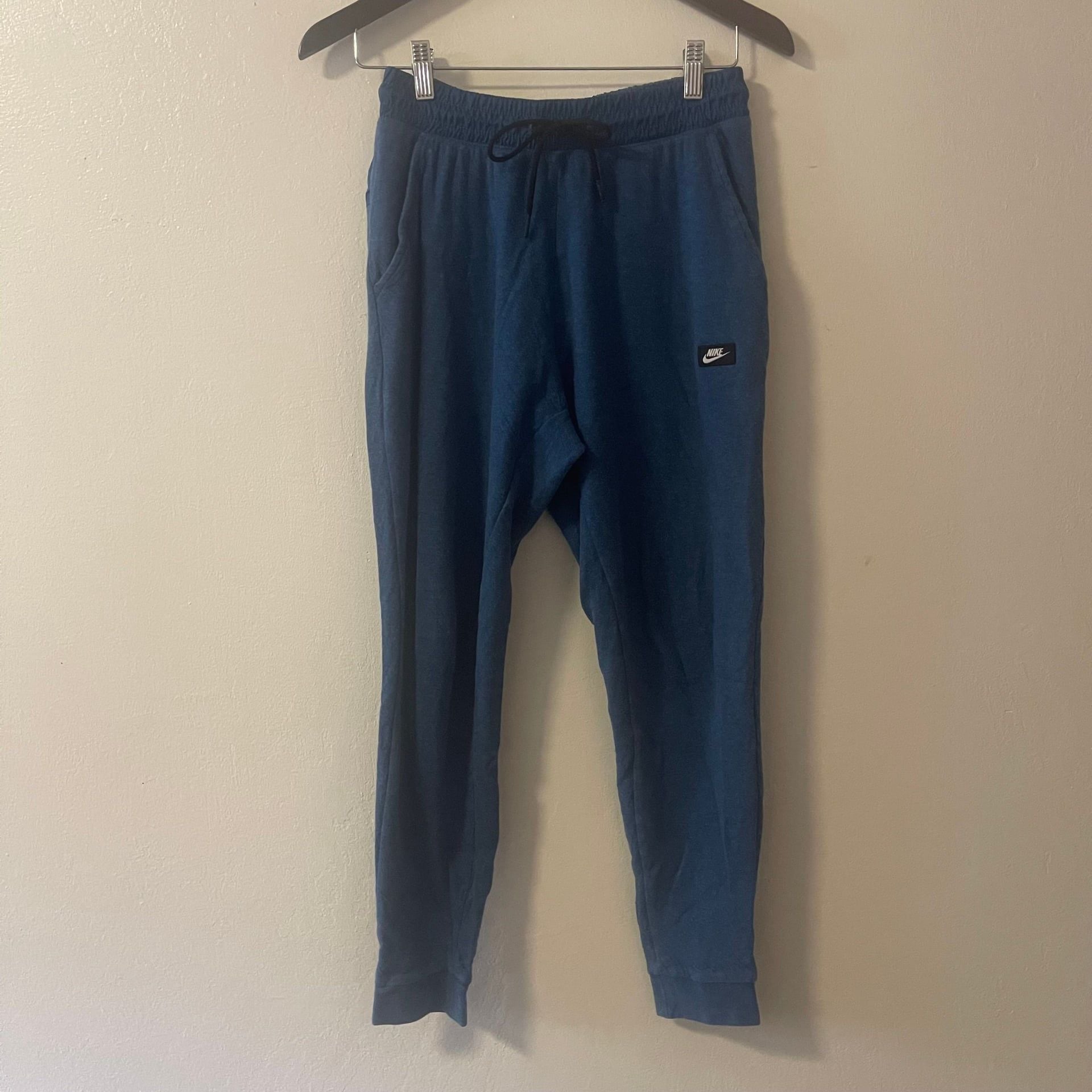 Nike Men's Fleece Joggers, Blue Tapered Sweatpants, Size Small 2