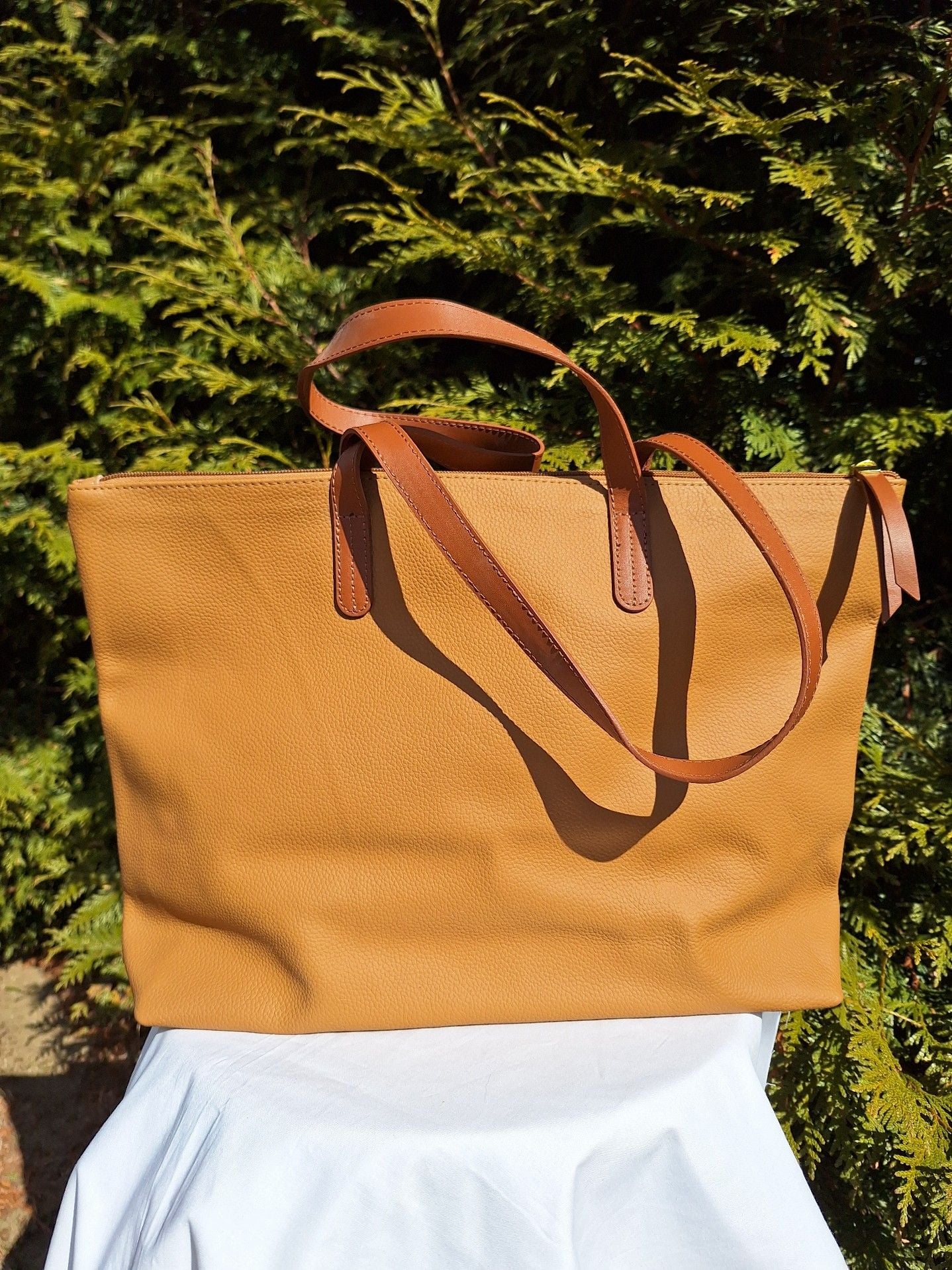 Leather tote by Joy Mangano 4