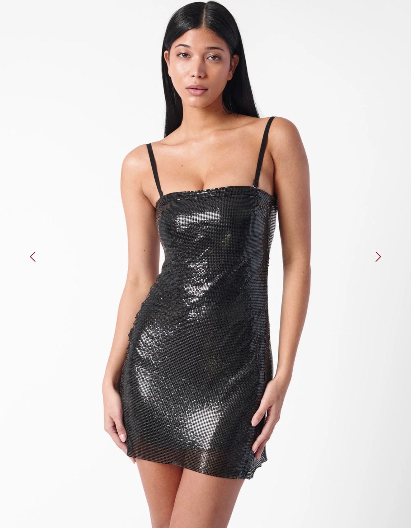 Selena Bandeau Chainmail Mini Dress Black 2
