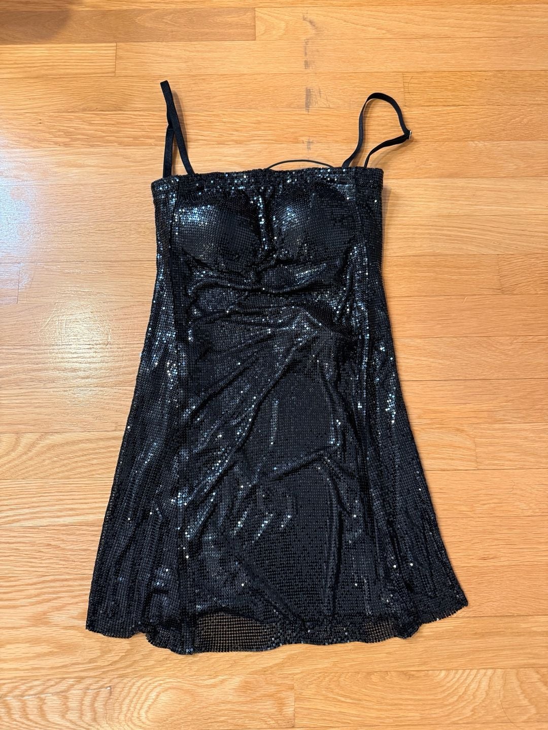 Selena Bandeau Chainmail Mini Dress Black 4