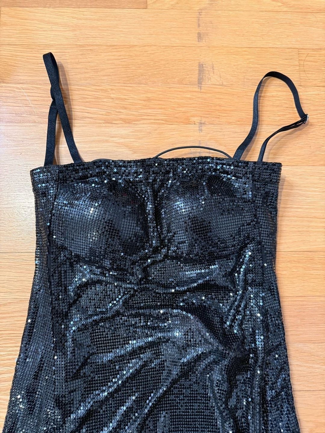 Selena Bandeau Chainmail Mini Dress Black 5
