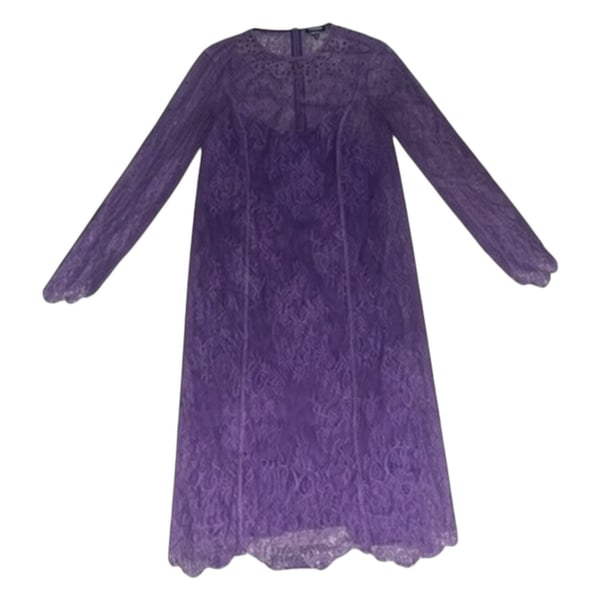 Worth New York Purple Lace Dress with Rhinestone Details