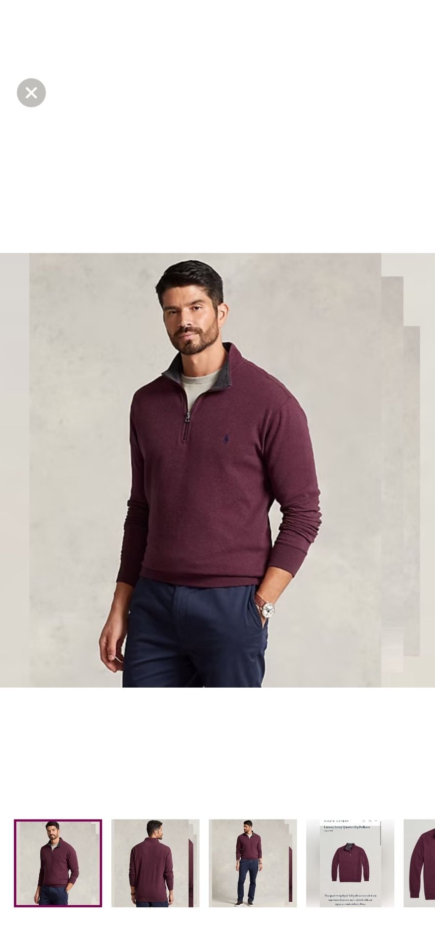 Polo Ralph Lauren Long Sleeve Sweater Cotton-Viscose Wine Heather - 4XLT - .com 2