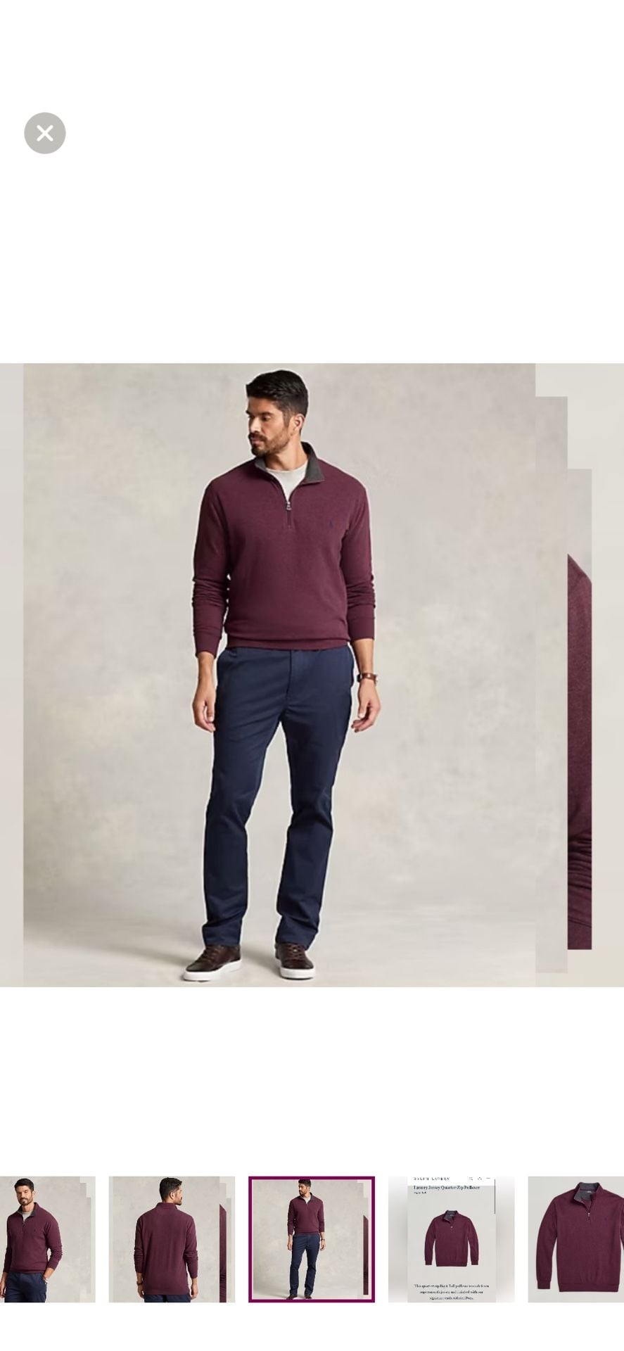 Polo Ralph Lauren Long Sleeve Sweater Cotton-Viscose Wine Heather - 4XLT - .com 4
