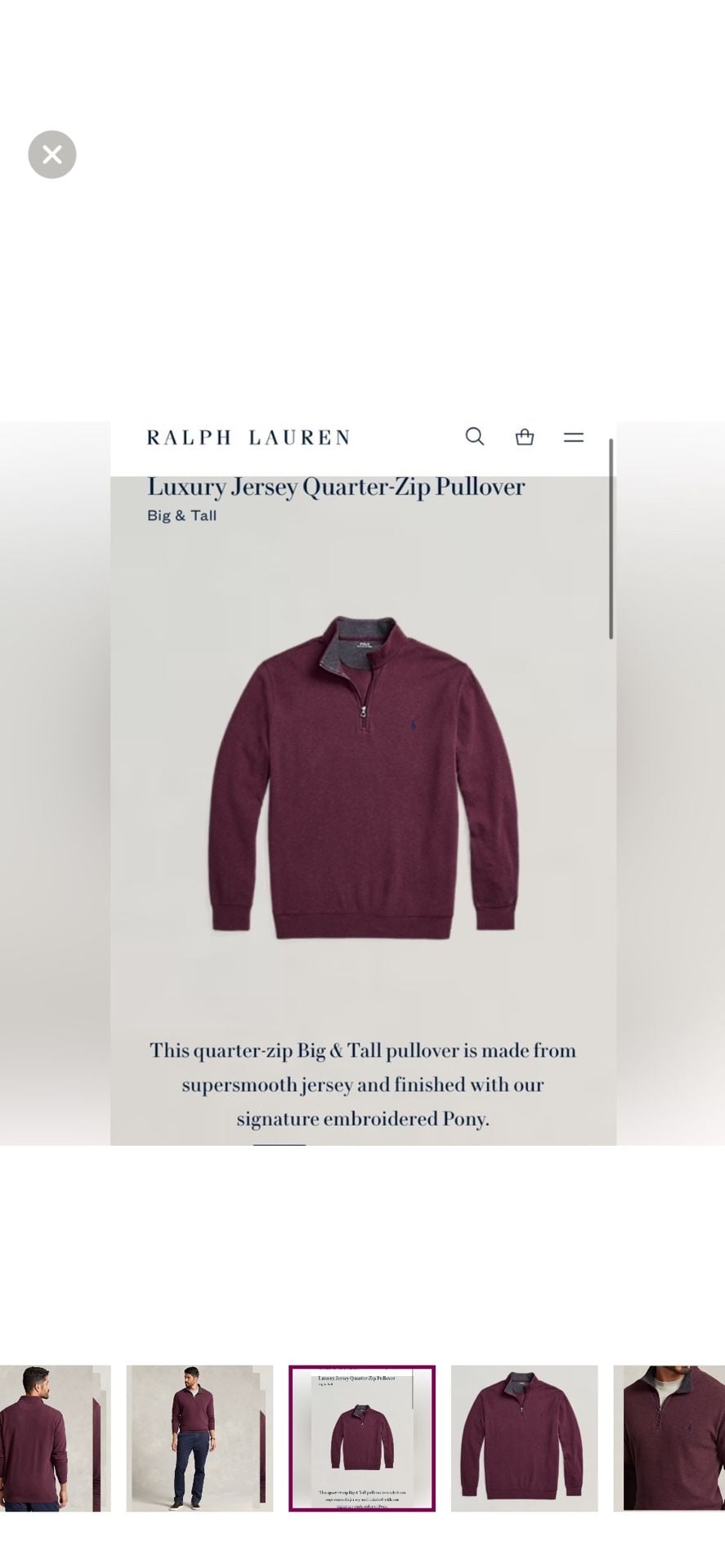 Polo Ralph Lauren Long Sleeve Sweater Cotton-Viscose Wine Heather - 4XLT - .com 5