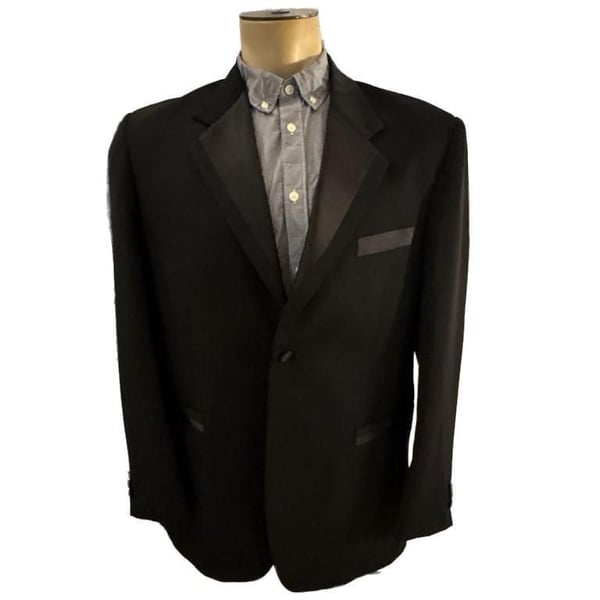 Vittorio St. Angelo Men's Black Two-Piece Tuxedo Suit 43R Pants 32x30”