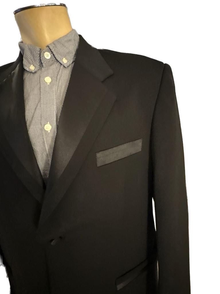 Vittorio St. Angelo Men's Black Two-Piece Tuxedo Suit 43R Pants 32x30” 7