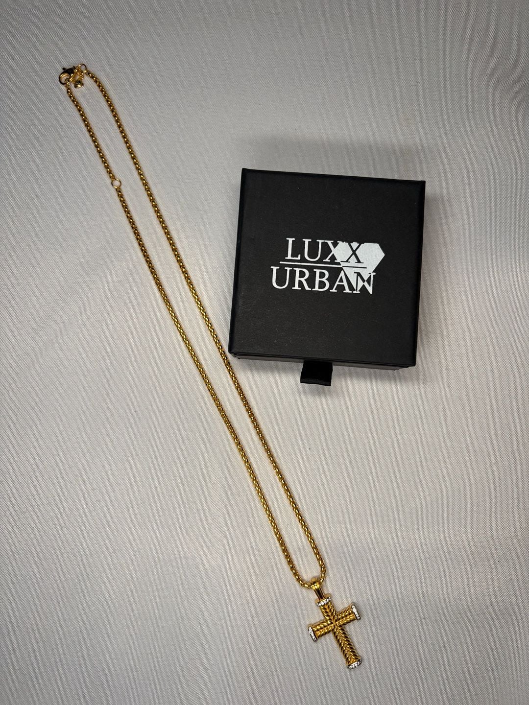 Mens Gold Plated Chevron Cross Pendant For Men 5