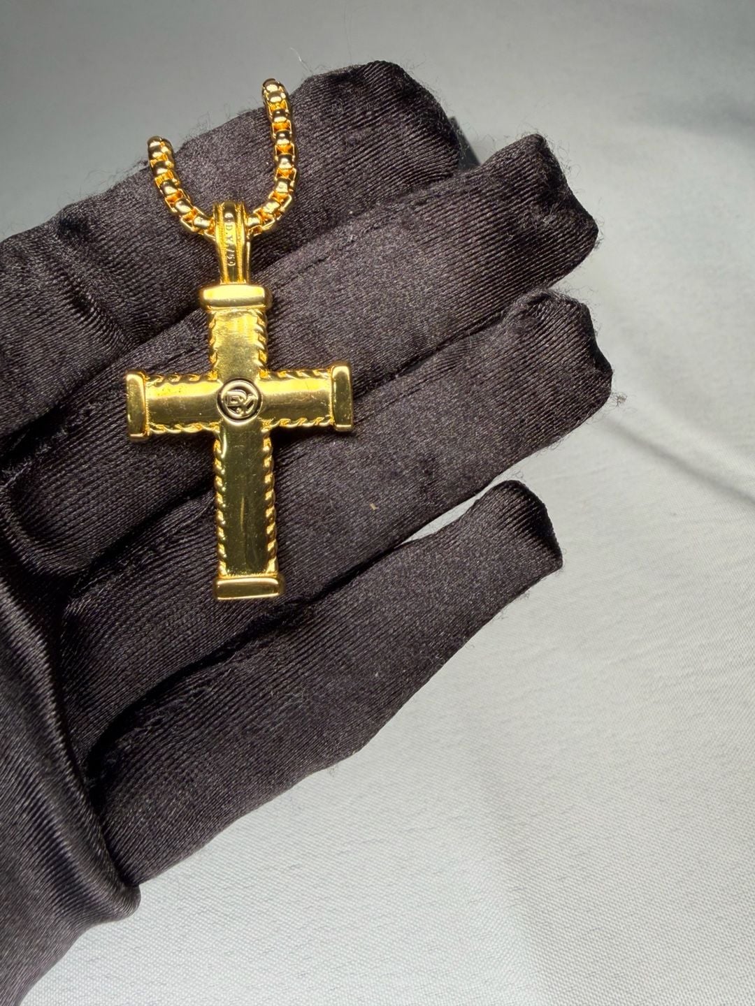 Mens Gold Plated Chevron Cross Pendant For Men 8