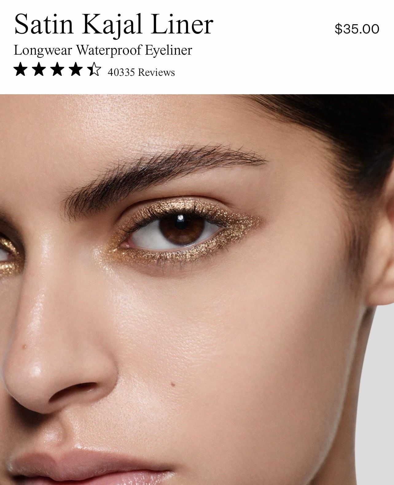 Victoria Beckham Satin Kajal Liner in Gold Lamé. NIB! MSRP $35 9