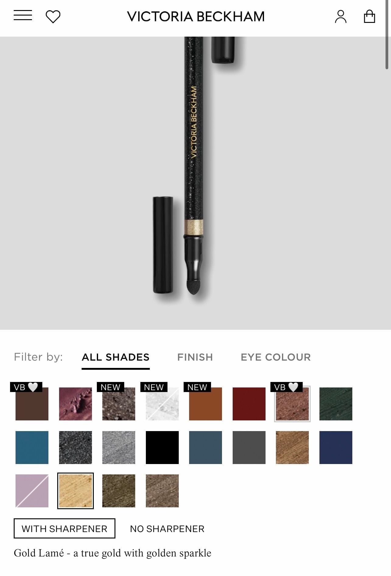 Victoria Beckham Satin Kajal Liner in Gold Lamé. NIB! MSRP $35 10