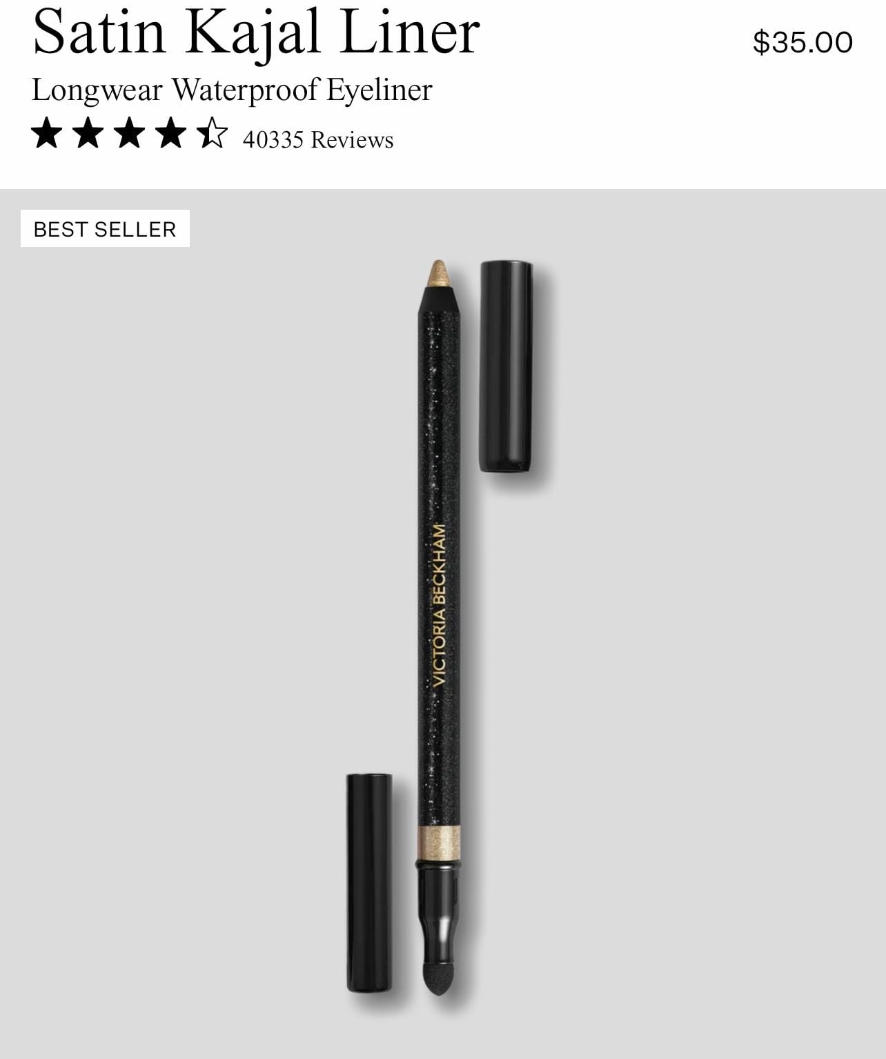 Victoria Beckham Satin Kajal Liner in Gold Lamé. NIB! MSRP $35 11