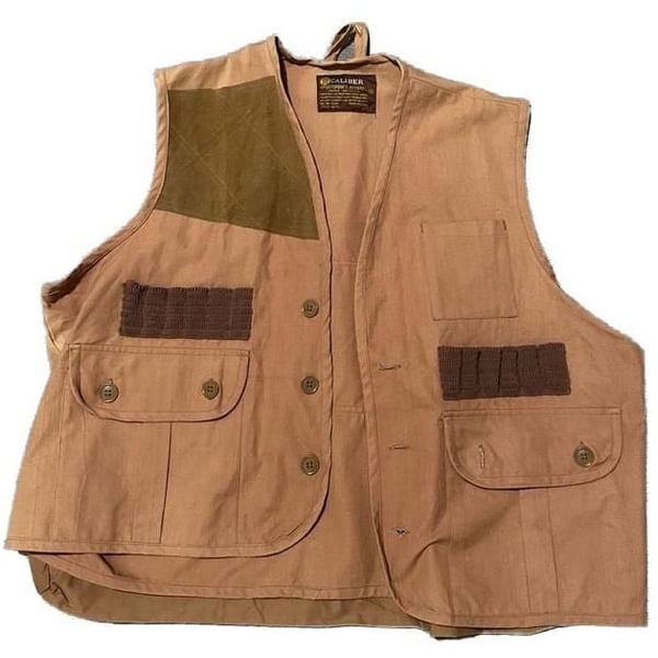 Vintage Caliber Sportsmans Apparel Hunting  Shooting Vest Khaki Brown