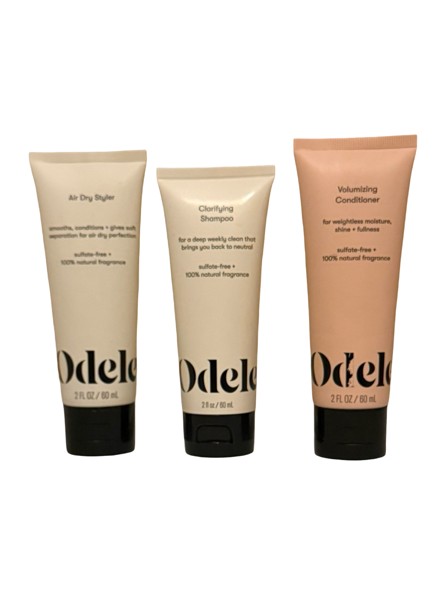 Odele Hair Care Set: Clarifying Shampoo, Volumizing Conditioner, & Air Dry Styler 2 fl oz 1