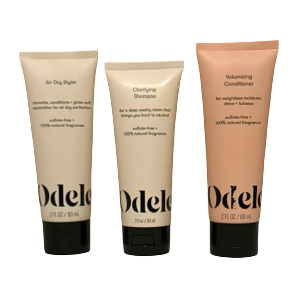 Odele Hair Care Set: Clarifying Shampoo, Volumizing Conditioner, & Air Dry Styler 2 fl oz