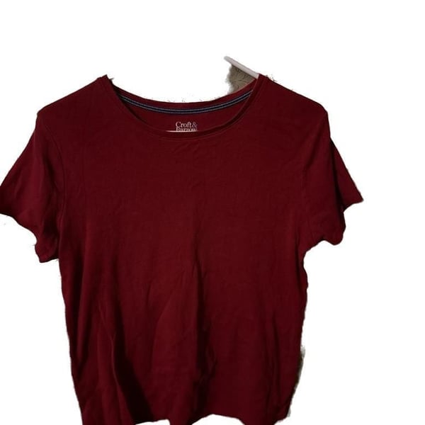 Croft & Barrow Women's Red 100% Cotton Short Sleeve Crewneck T-Shirt Size Medium