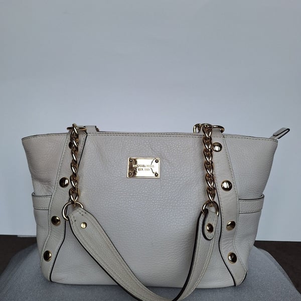 Vanilla Michael Kors Delancey Satchel Handbag 15" X 9"