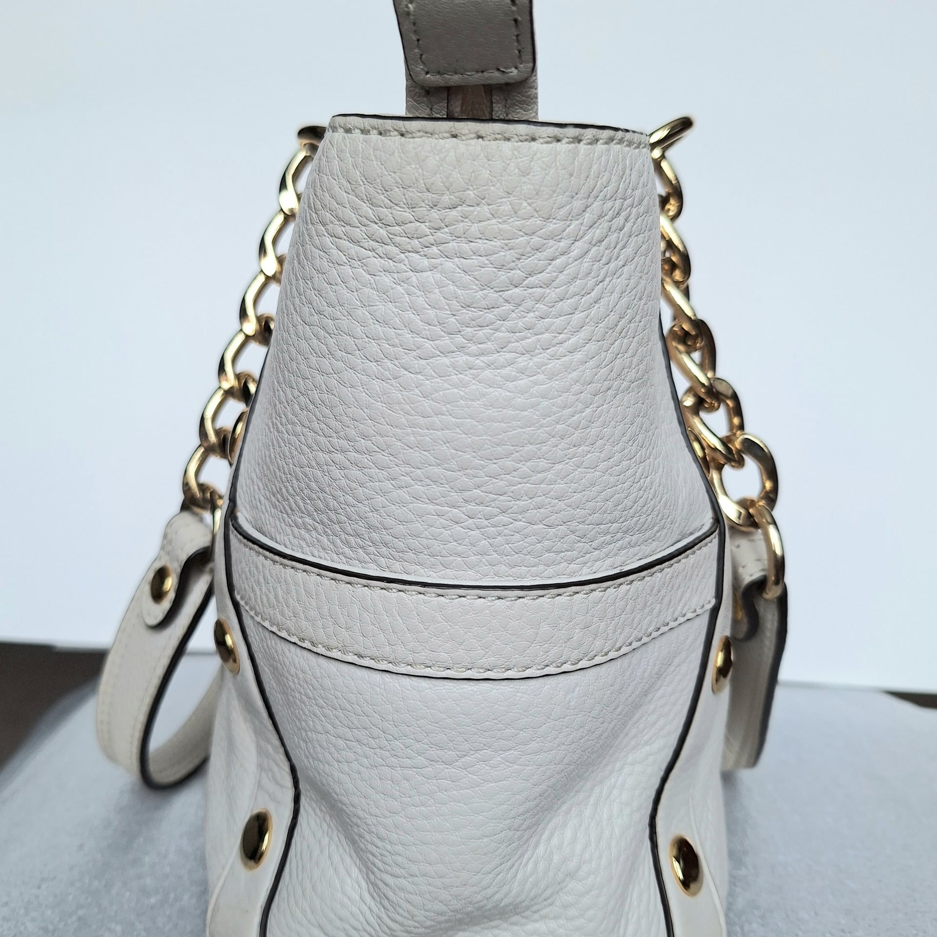Vanilla Michael Kors Delancey Satchel Handbag 15" X 9" 3