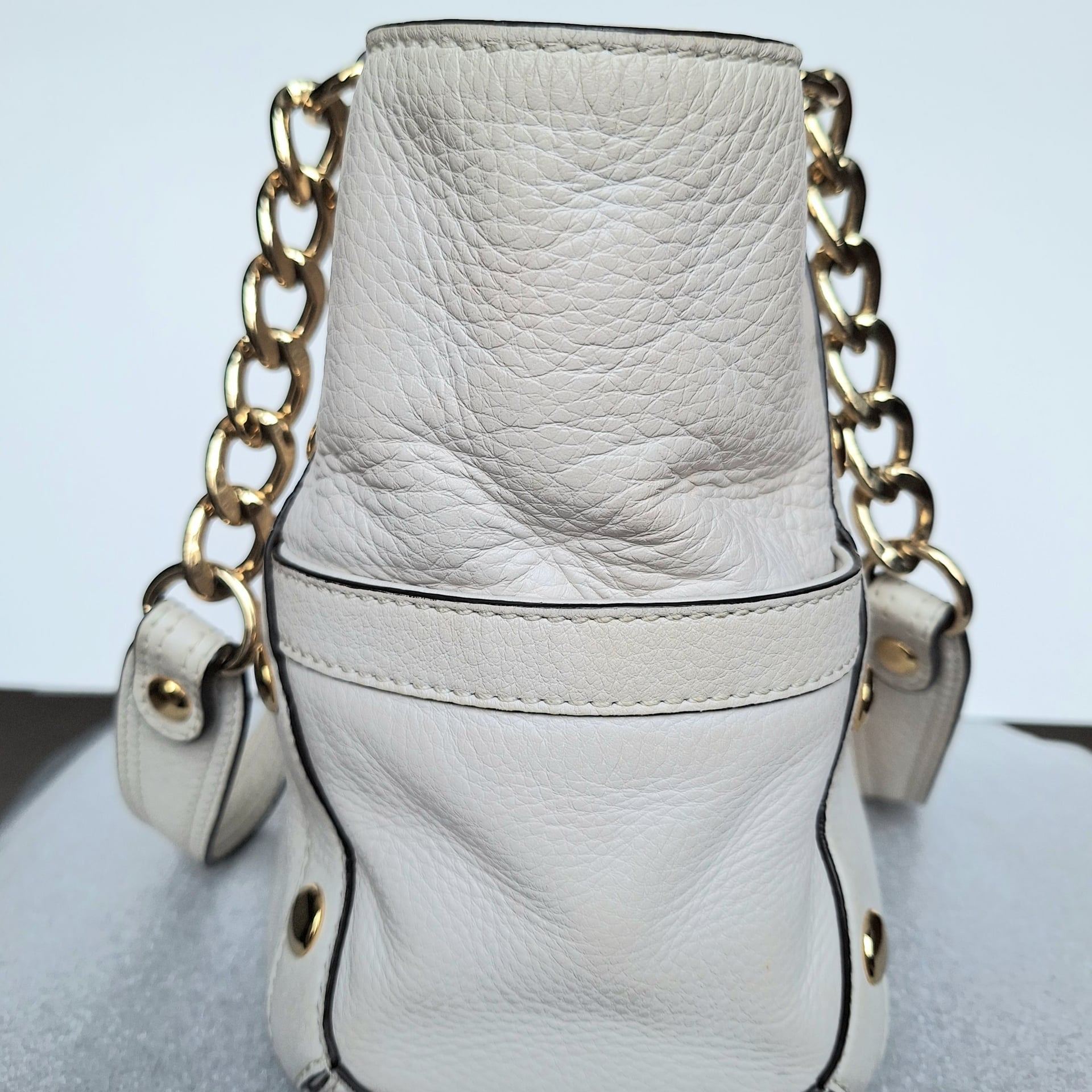 Vanilla Michael Kors Delancey Satchel Handbag 15" X 9" 5