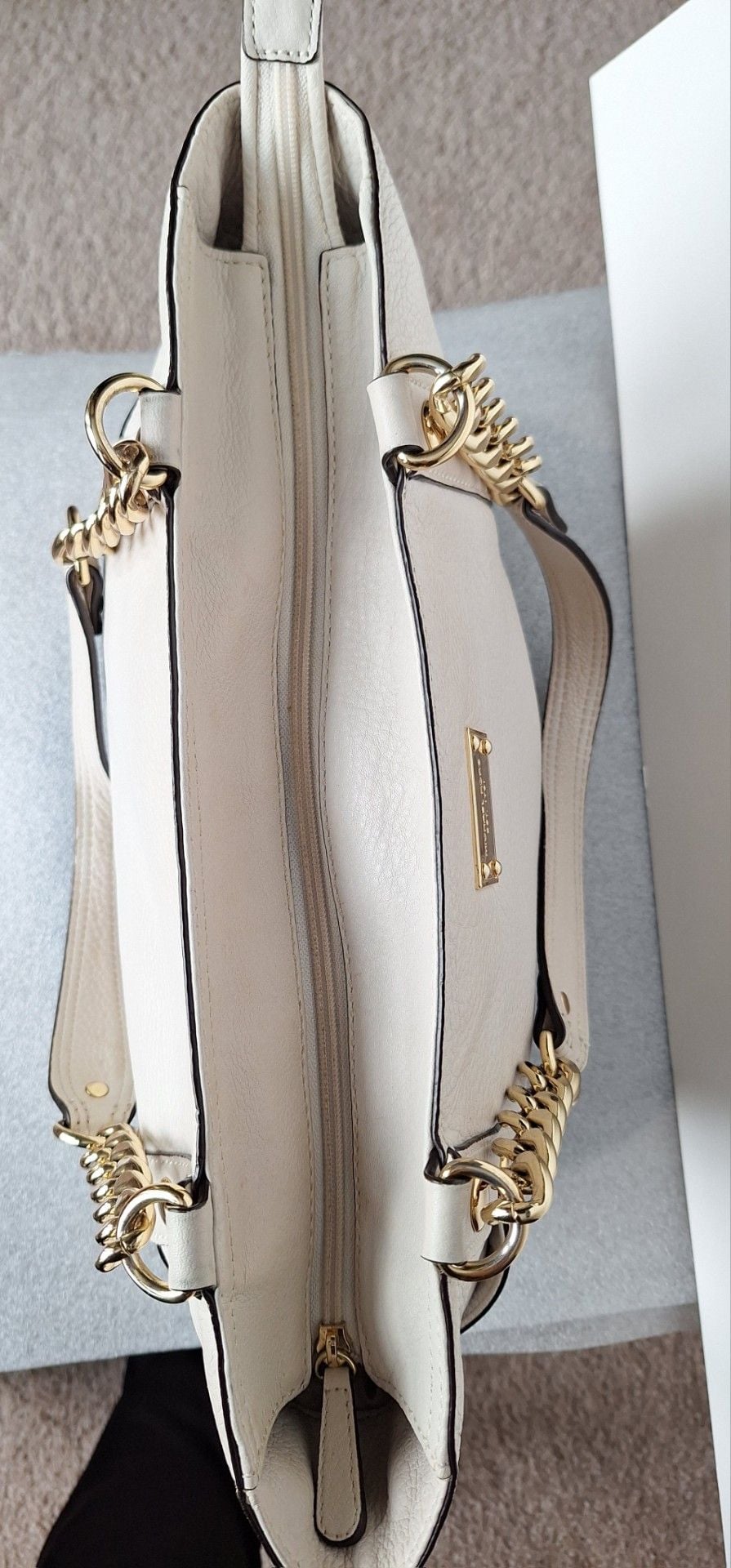 Vanilla Michael Kors Delancey Satchel Handbag 15" X 9" 7