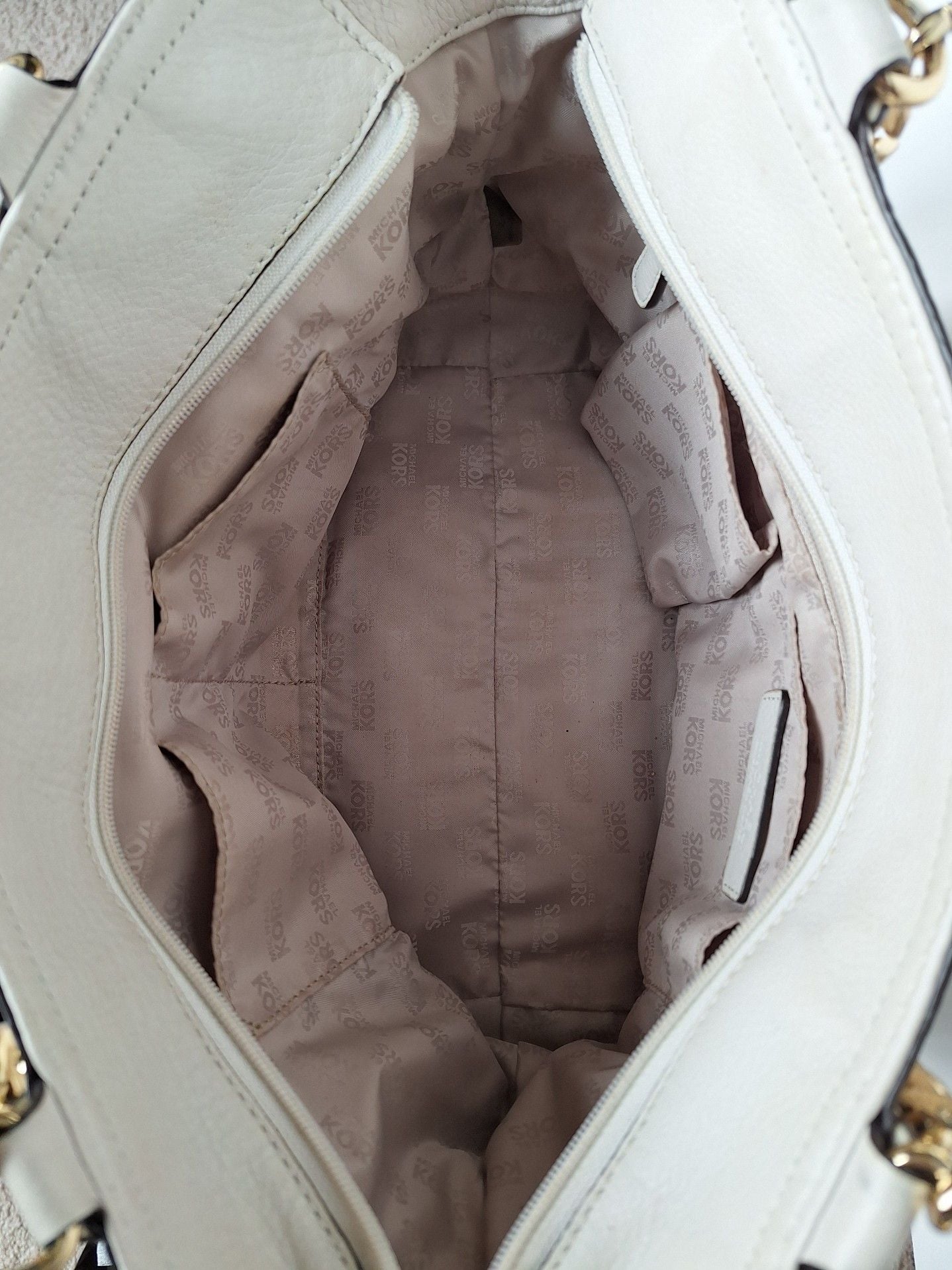 Vanilla Michael Kors Delancey Satchel Handbag 15" X 9" 8