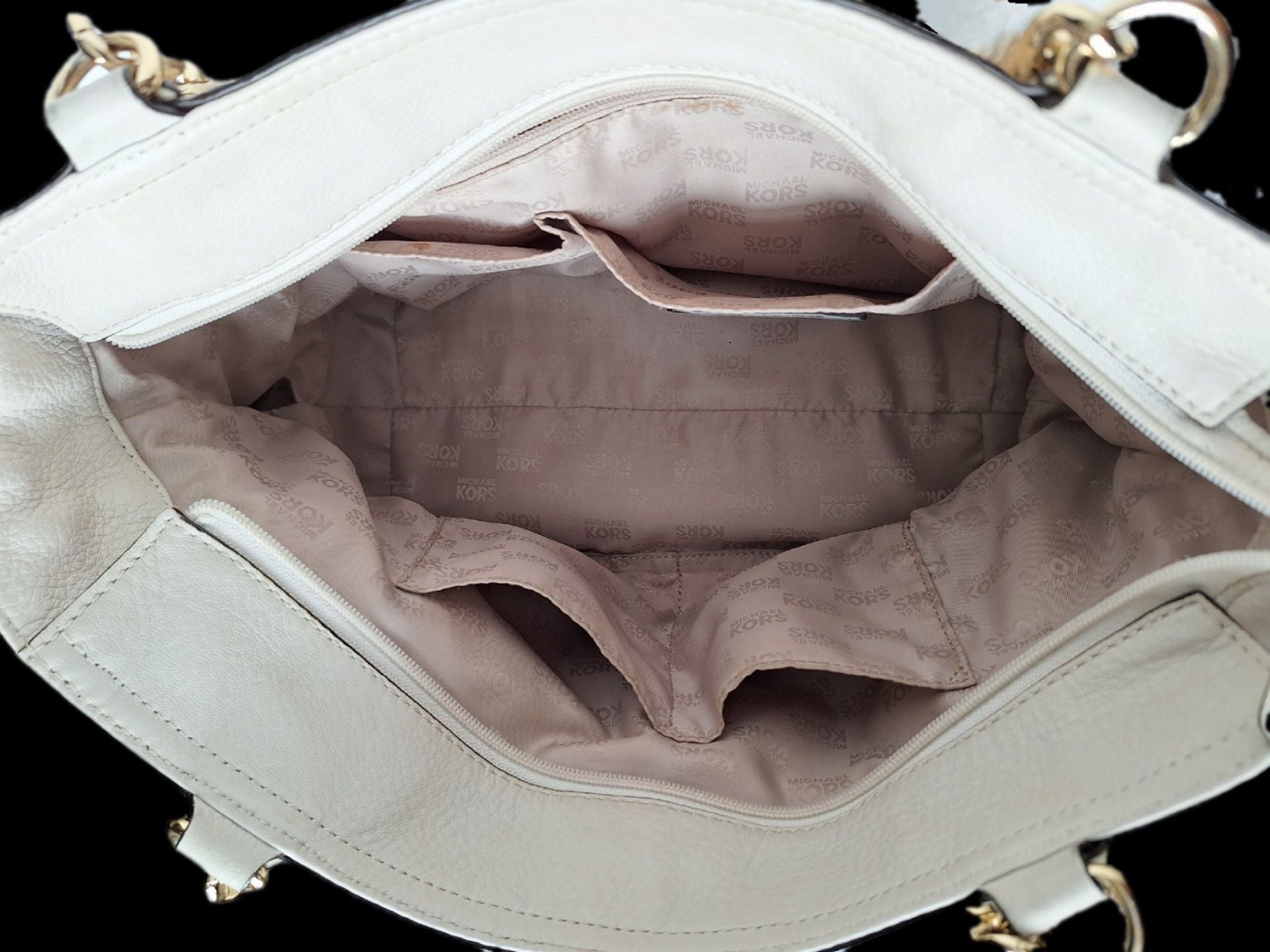 Vanilla Michael Kors Delancey Satchel Handbag 15" X 9" 11